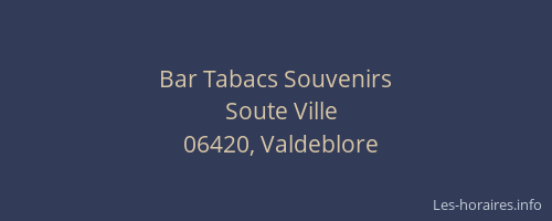 Bar Tabacs Souvenirs