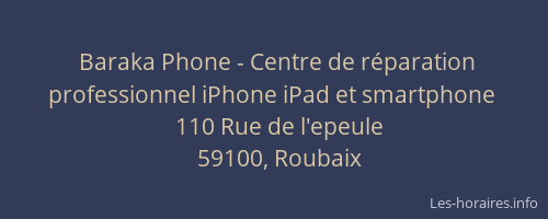 Baraka Phone - Centre de réparation professionnel iPhone iPad et smartphone