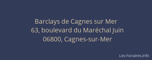 Barclays de Cagnes sur Mer
