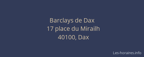 Barclays de Dax