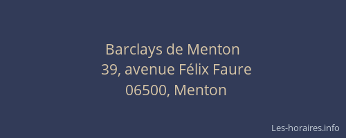 Barclays de Menton