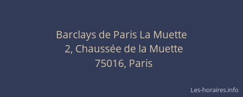 Barclays de Paris La Muette