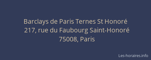 Barclays de Paris Ternes St Honoré