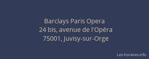 Barclays Paris Opera