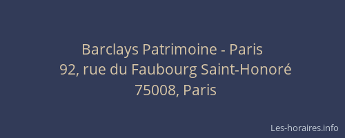 Barclays Patrimoine - Paris