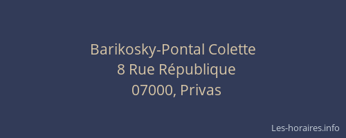 Barikosky-Pontal Colette