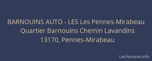 BARNOUINS AUTO - LES Les Pennes-Mirabeau