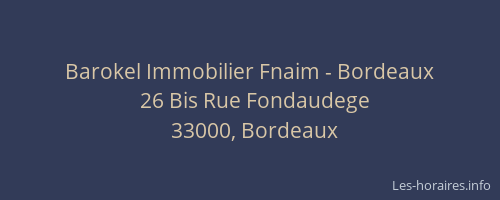 Barokel Immobilier Fnaim - Bordeaux
