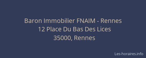 Baron Immobilier FNAIM - Rennes