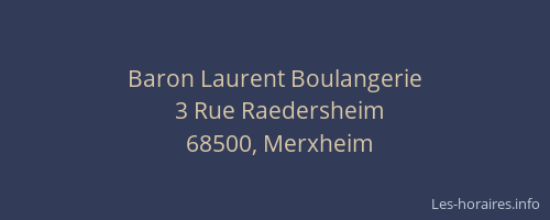 Baron Laurent Boulangerie