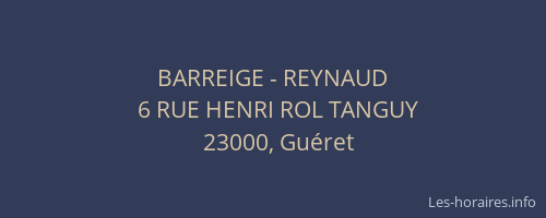 BARREIGE - REYNAUD