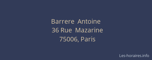 Barrere  Antoine