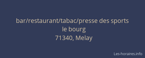 bar/restaurant/tabac/presse des sports