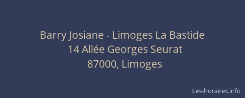 Barry Josiane - Limoges La Bastide