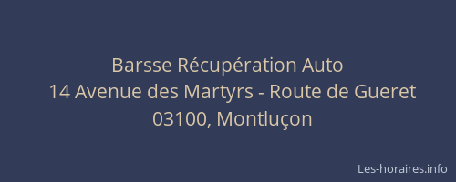 Barsse Récupération Auto