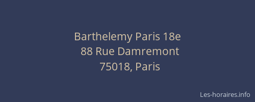 Barthelemy Paris 18e