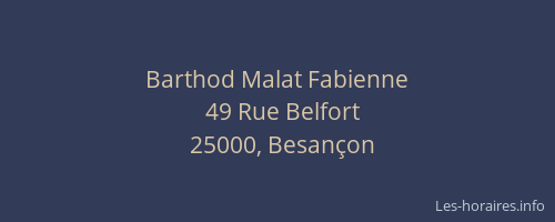 Barthod Malat Fabienne