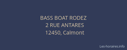 BASS BOAT RODEZ