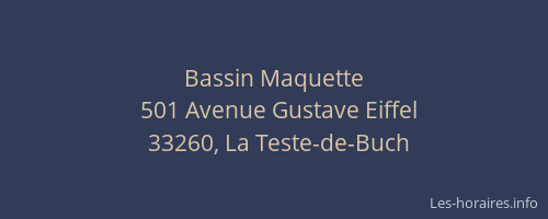 Bassin Maquette