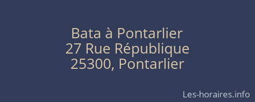 Bata à Pontarlier