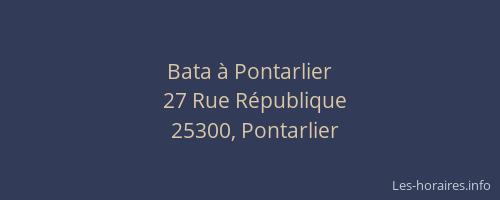 Bata &agrave; Pontarlier