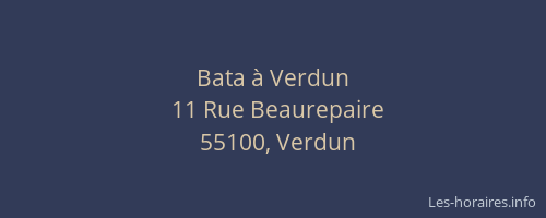 Bata &agrave; Verdun