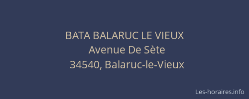 BATA BALARUC LE VIEUX