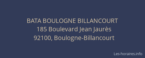 BATA BOULOGNE BILLANCOURT