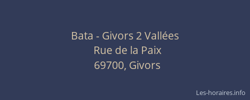 Bata - Givors 2 Vallées