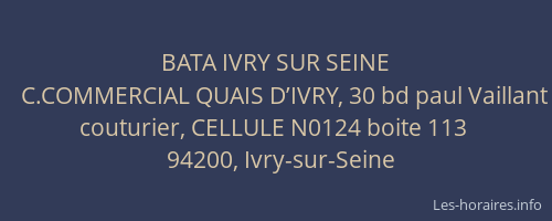BATA IVRY SUR SEINE