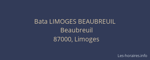 Bata LIMOGES BEAUBREUIL