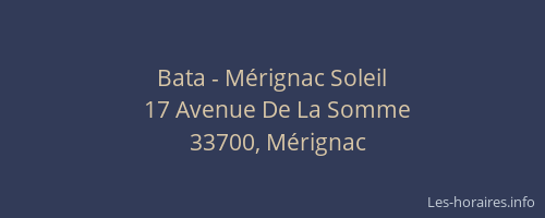 Bata - Mérignac Soleil