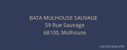 BATA MULHOUSE SAUVAGE
