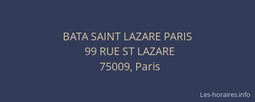 BATA SAINT LAZARE PARIS