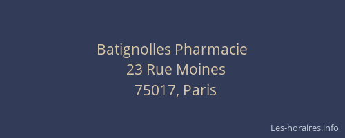 Batignolles Pharmacie