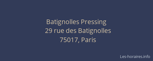 Batignolles Pressing