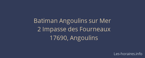 Batiman Angoulins sur Mer