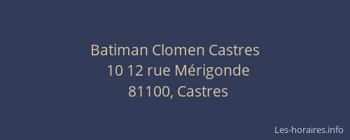 Batiman Clomen Castres