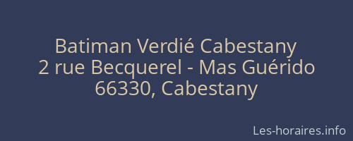 Batiman Verdié Cabestany