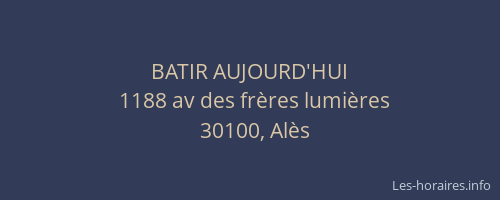BATIR AUJOURD'HUI