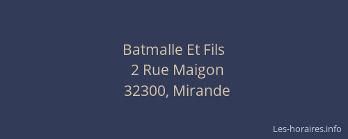 Batmalle Et Fils