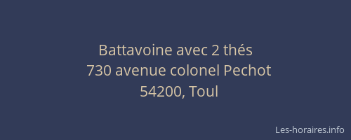 Battavoine avec 2 th&eacute;s