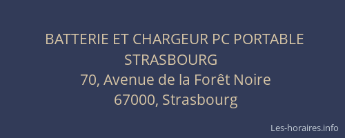 BATTERIE ET CHARGEUR PC PORTABLE STRASBOURG