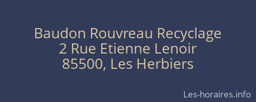 Baudon Rouvreau Recyclage