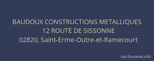 BAUDOUX CONSTRUCTIONS METALLIQUES