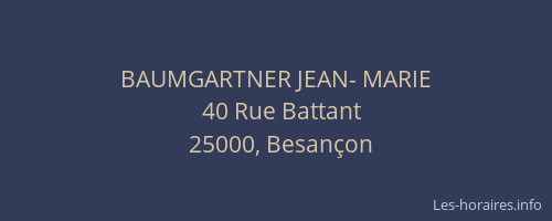 BAUMGARTNER JEAN- MARIE