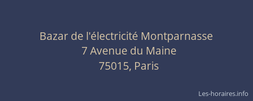Bazar de l'électricité Montparnasse