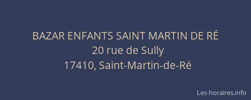 BAZAR ENFANTS SAINT MARTIN DE R&Eacute;