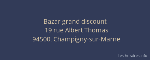 Bazar grand discount