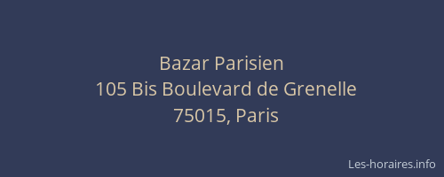 Bazar Parisien